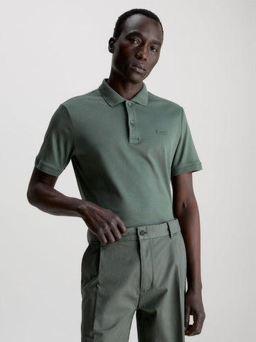 CALVIN KLEIN K10K111657 Slim Smooth Cotton Polo Shirt - Thyme