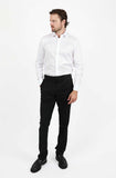 HARDY AMIES HA001SF Herringbone L/S Business Shirt - White