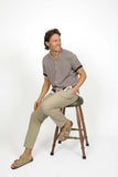 JAMES HARPER JHS576 Cuban Collar Border Shirt - Merlot