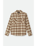 BRIXTON Bowery Long Sleeve Flannel Shirt - Whitecap/Sand/Pinecone Brown