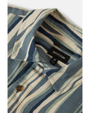 BRIXTON CRU Oxford Stripe S/S Shirt - Basalt Blue/Painterly Stripe