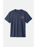 BRIXTON KELLER S/S Tee - Washed Navy Worn Wash