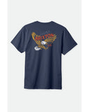 BRIXTON KELLER S/S Tee - Washed Navy Worn Wash