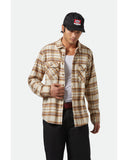BRIXTON Bowery Long Sleeve Flannel Shirt - Whitecap/Sand/Pinecone Brown