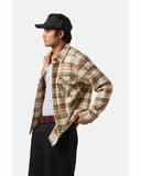 BRIXTON Bowery Long Sleeve Flannel Shirt - Whitecap/Sand/Pinecone Brown