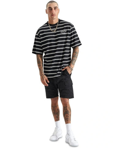 KISS CHACEY Lorenzo Heavy Oversized Tee - Black/White