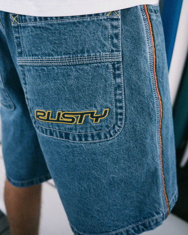 Rusty Flip Daddy 2.0 Baggy Jort - Middy Blue