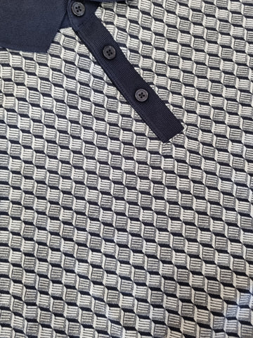 Back Bay G280111 Pima Cotton Jacquard Polo - Navy