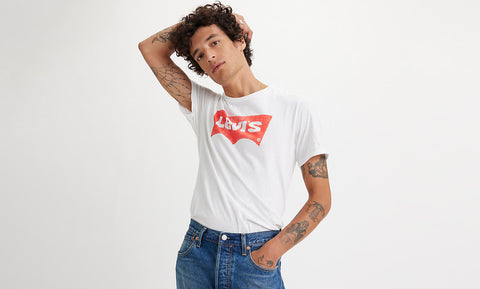 LEVI'S® 22491-1459 CLASSIC GRAPHIC TEE - Warped Bw White+