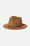 Brixton Wesley Packable Fedora - Golden Brown