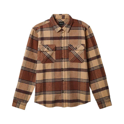 Brixton Bowery Heavy Weight Flannel - Sand/Bison
