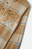 BRIXTON BOWERY L/S FLANNEL - Whitecap/Sand/Cyber Blue