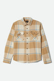 BRIXTON BOWERY L/S FLANNEL - Whitecap/Sand/Cyber Blue