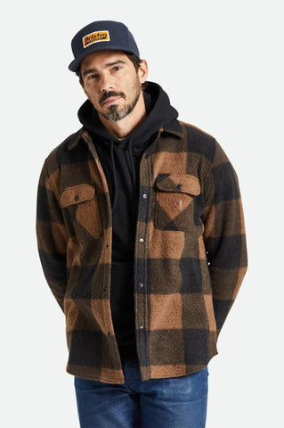 Brixton Bowery L/S Arctic Stretch Fleece - Bison/Black