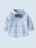 E-MALE 5 Piece Boys Clothing Set - Grey Herringbone/Blue Check