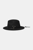 BRIXTON Wesley Weather Guard Packable Fedora - Black/Black