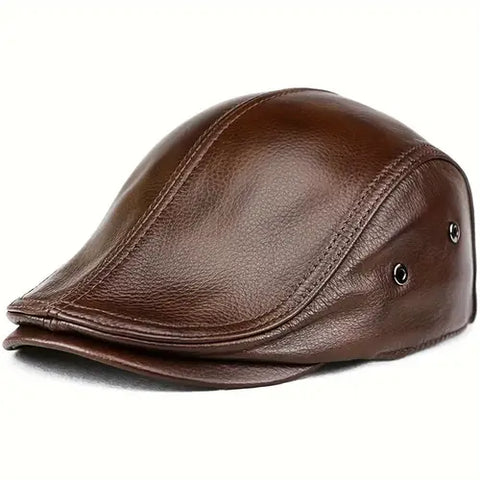 E-MALE Newsboy Leather Cap