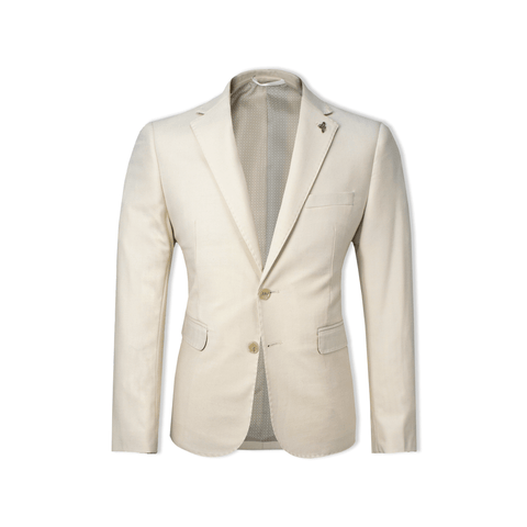 VARCE Matteo Notch Lapel Wool Blend Stretch Boys Suit - Oatmeal