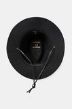 BRIXTON Wesley Weather Guard Packable Fedora - Black/Black