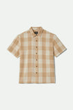 BRIXTON Cru Linen Blend Shirt - Off White/Sand
