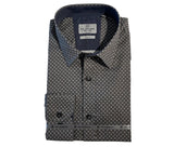 AK DEMIRE AK-553 L/S Geo Print Shirt - Green/Stone