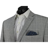 Scuzzatti 2932 Wool Blend Check 2 Piece Suit - Silver