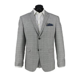 Scuzzatti 2932 Wool Blend Check 2 Piece Suit - Silver