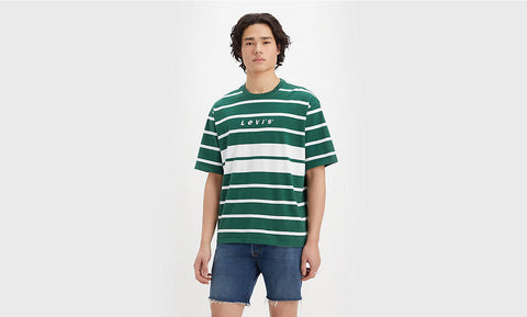 LEVI'S® YS SS Hunter Green Stripe Tee A5805-0007