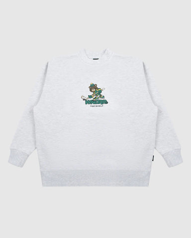 WNDRR Top Shelf Crew Sweat- White Marle
