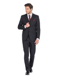 FERRARI FORMALWEAR BARNEY CHARCOAL SELF STRIPE LOUNGE HIRE SUIT