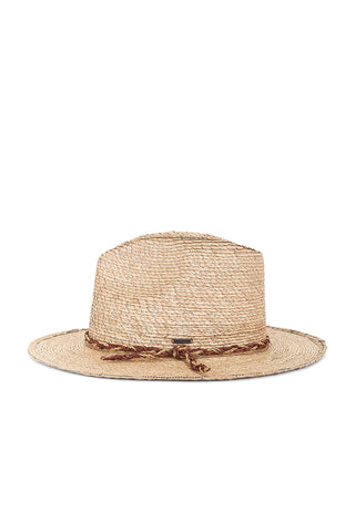 BRIXTON Messer Western Straw Fedora Hat - Sand