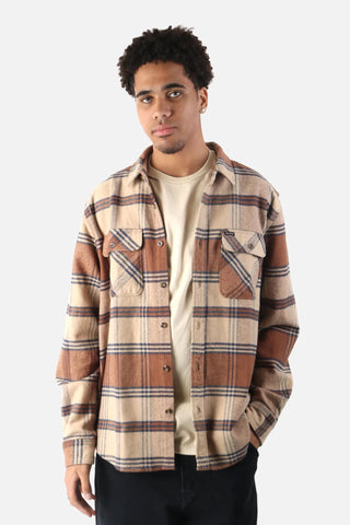 Brixton Bowery Heavy Weight Flannel - Sand/Bison