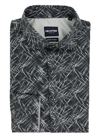 DANIEL HECHTER Vogue W24TK1V Printed L/S Shirt - Black