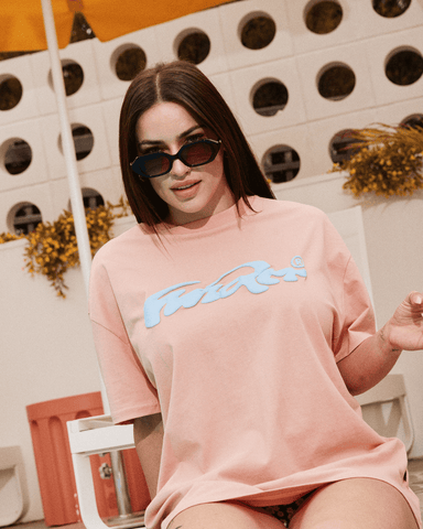 WNDRR INFLUX BOX FIT TEE - PEACH