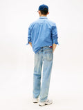 TOMMY JEANS DM0DM21226 Otis Signature Regular Straight Leg Jeans - Denim Mid Light Blue