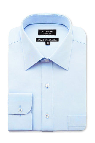 GANTON WINDSOR LUXURY TWILL SHIRT - Sky