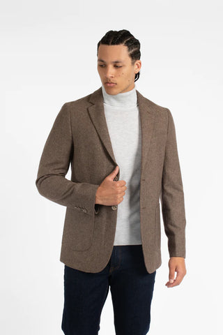JAMES HARPER JHJ82 WOOL BLEND BLAZER - Brown