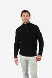 JAMES HARPER JHK72 1/4 Zip Fleck Knitwear - Black