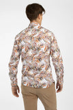 JAMES HARPER JHS491 BERMUDA PALMS COTTON POPLIN SHIRT - Orange