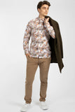 JAMES HARPER JHS491 BERMUDA PALMS COTTON POPLIN SHIRT - Orange