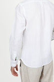 JAMES HARPER JHS554 Long Sleeve Linen Shirt - White