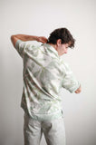 JAMES HARPER JHS613 Banana Leaf Border Cuban Collar Shirt - Sage