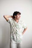 JAMES HARPER JHS613 Banana Leaf Border Cuban Collar Shirt - Sage