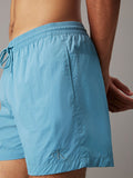 CALVIN KLIEN Monogram Medium Drawstring Swim Shorts - Adriatic Blue