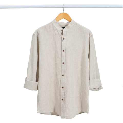 MECHMOTO 2402LS03A Chinese Collar Linen Shirt - Linen