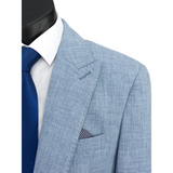 SCUZZATTI 2836 STALLONE STRETCH PEAK LAPEL 2 PIECE SUIT - Sky
