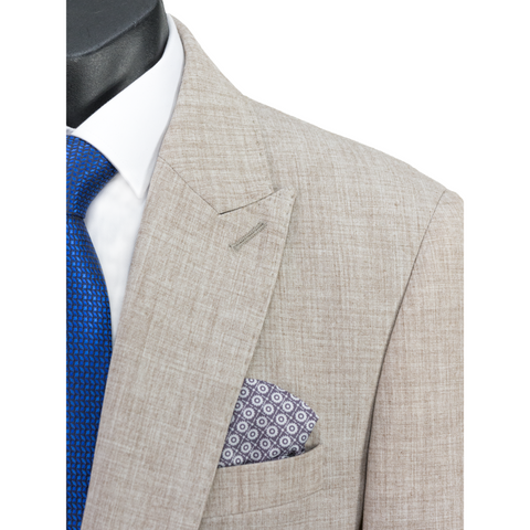 SCUZZATTI 2836 STALLONE STRETCH PEAK LAPEL 2 PIECE SUIT - Sand