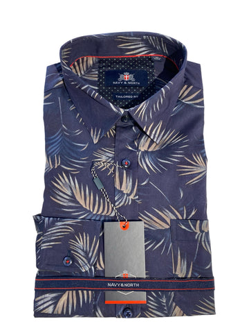 NAVY & NORTH N2472 Long Sleeve Woven Shirt - Carbon