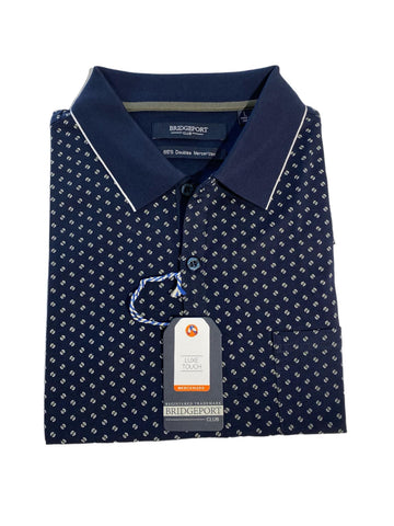 Bridgeport B2436 Double Mercerized Polo - Navy
