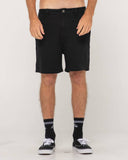 RUSTY Grilled Relaxed Chino Short - Black